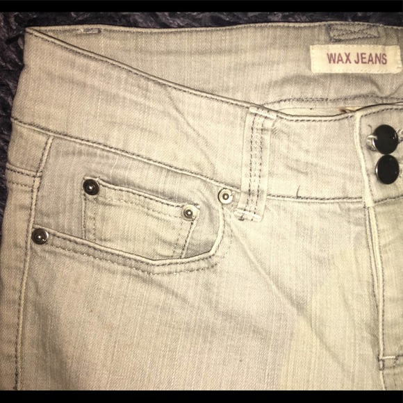 Wax Jeans Size 7 Silver Gray Grey Stretch Denim - Picture 4 of 12